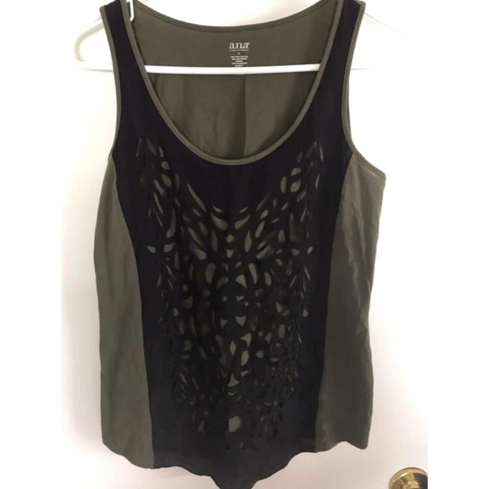 a.n.a Army Green Cutout Design Tank Top
