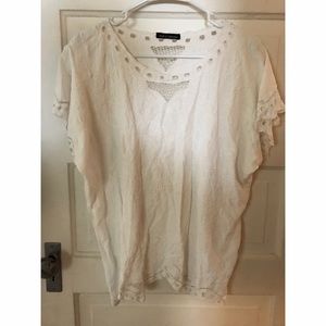 Lace short sleeve blouse