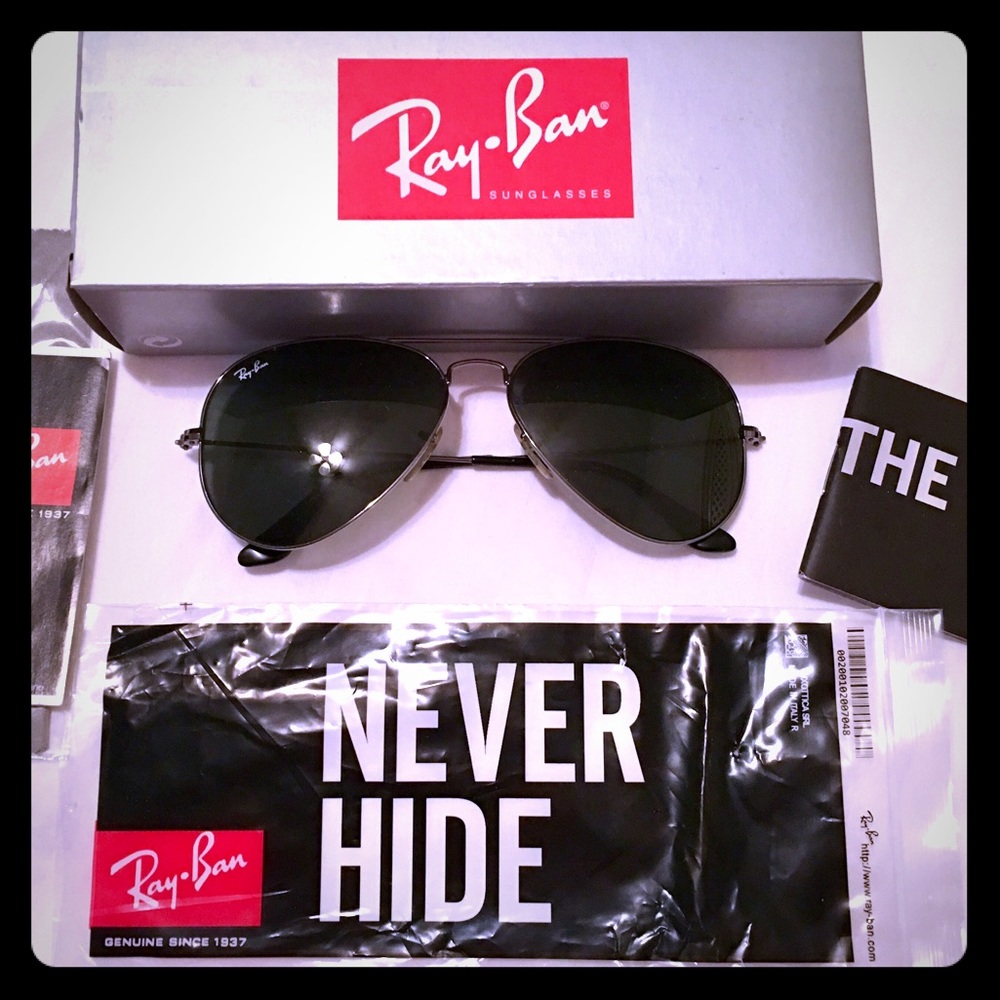Authentic Ray Ban 3025 58mm Aviators Black