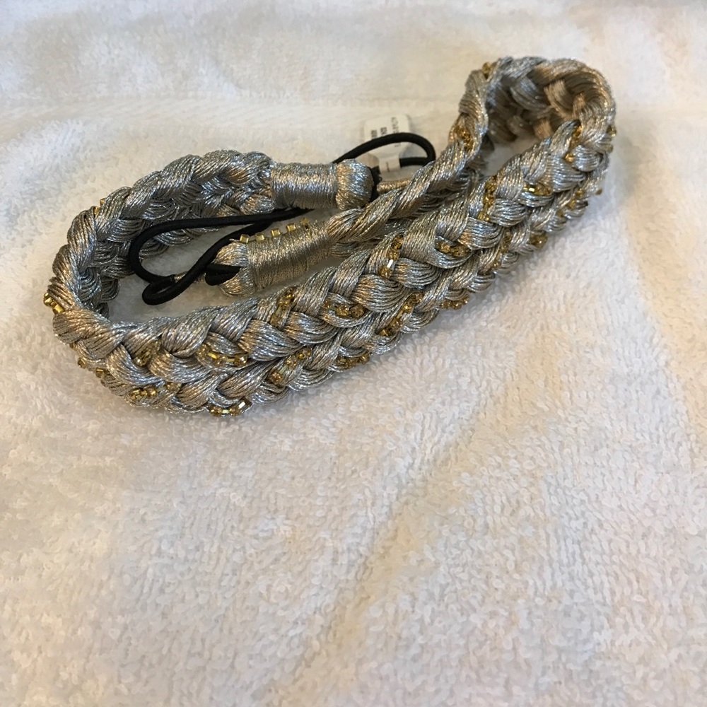 NWT Alter'd State silver braided head band