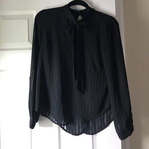 Forever 21 Black Tie Front Blouse
