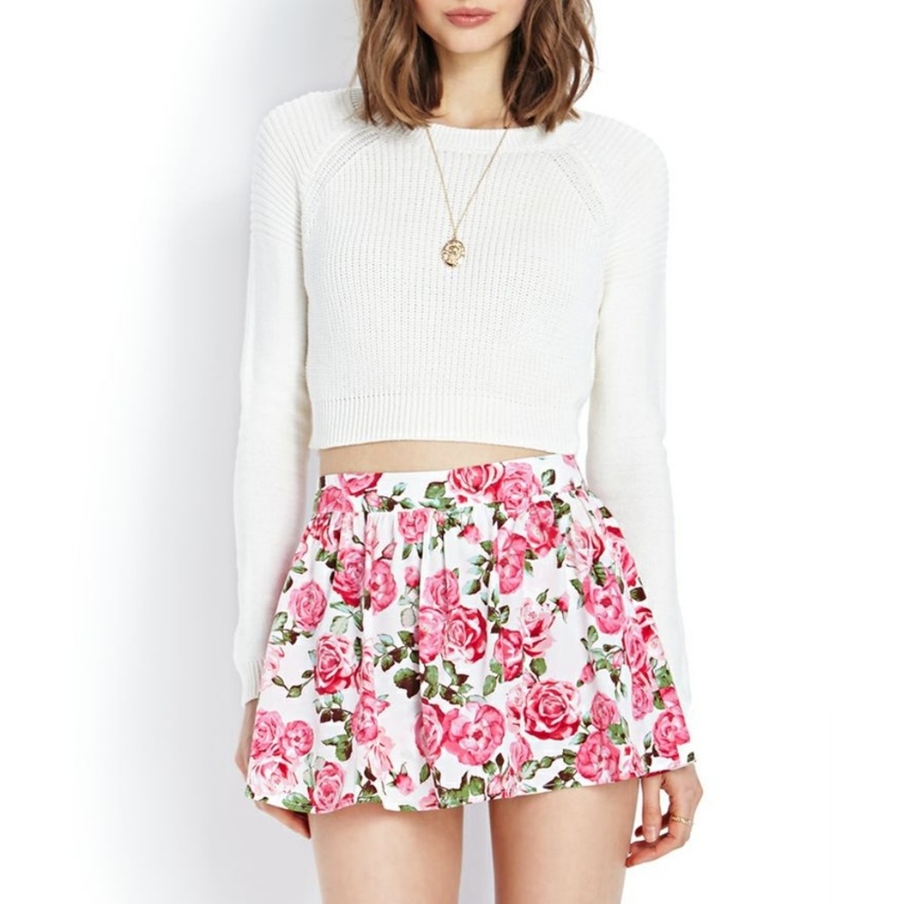 Forever 21 Floral Rose Skirt