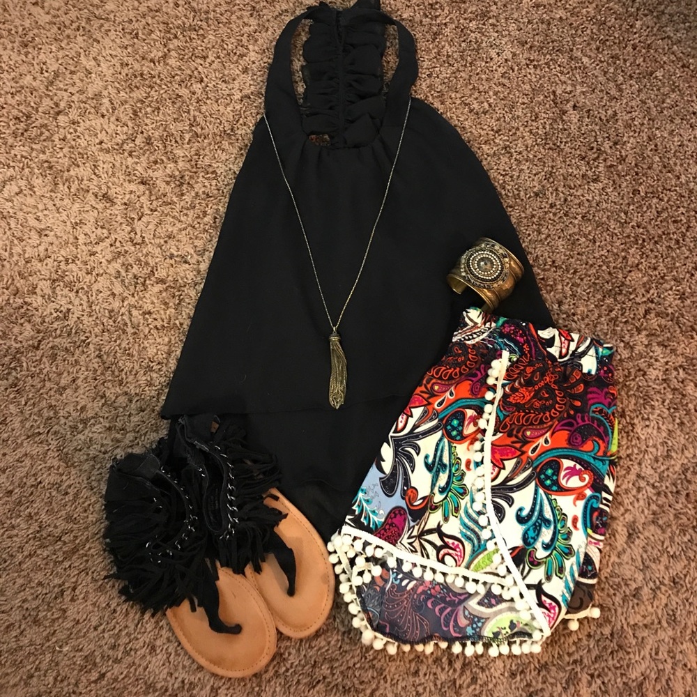 🖤Cute Black Bow Ruffle Tank🖤