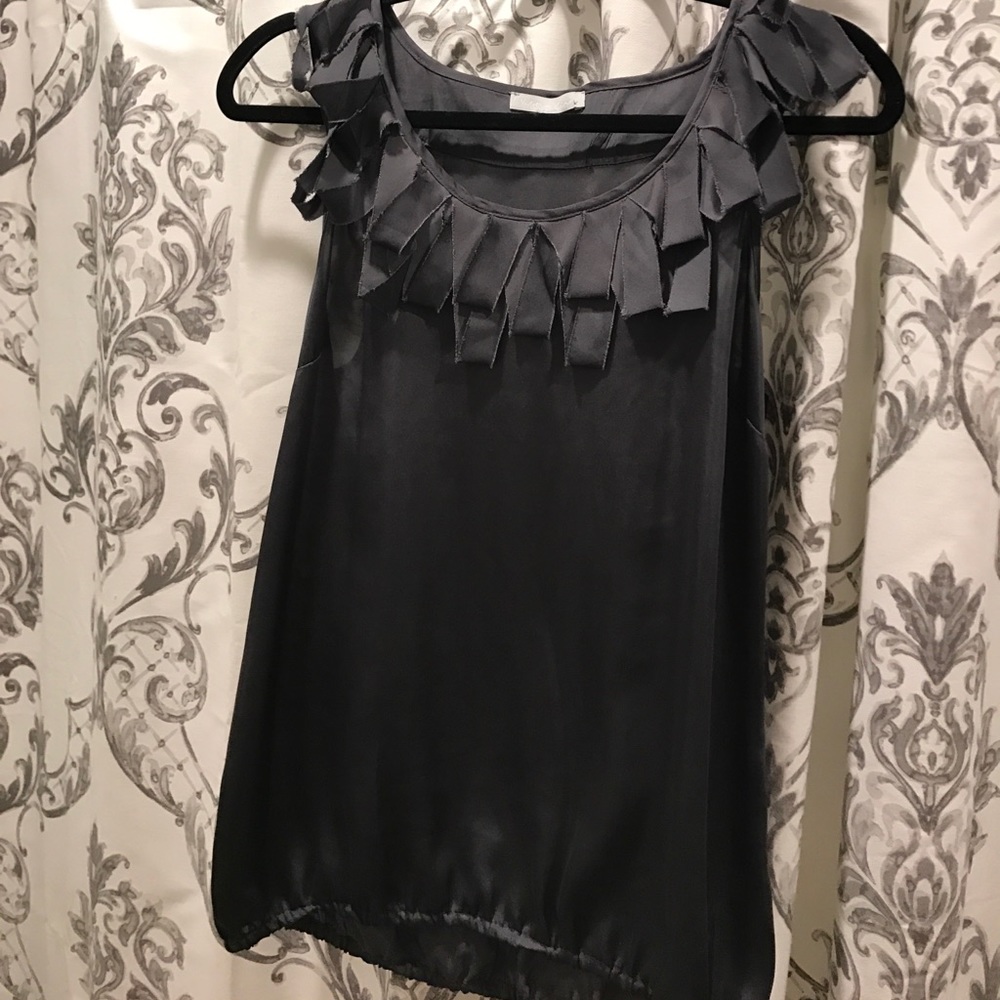 slate sleeveless blouse