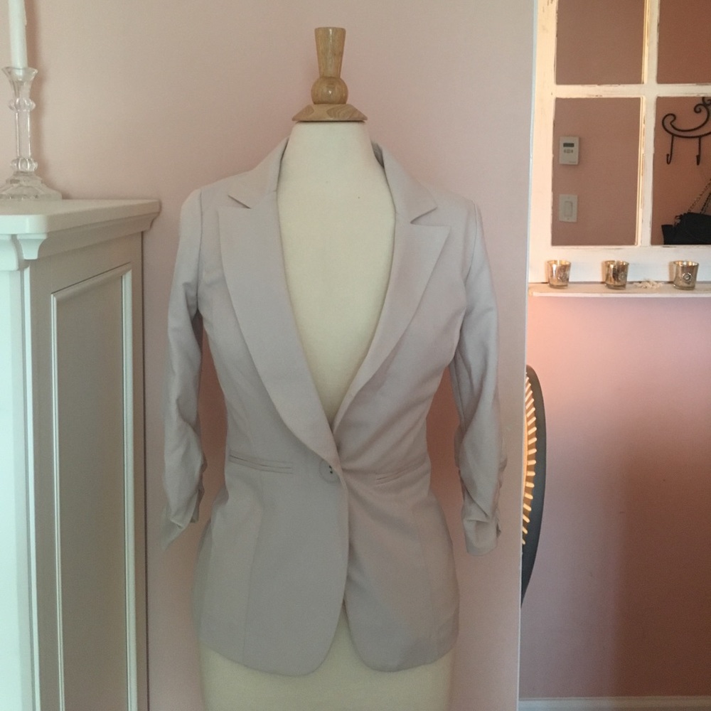 Blush Blazer with Cinched Sleeve