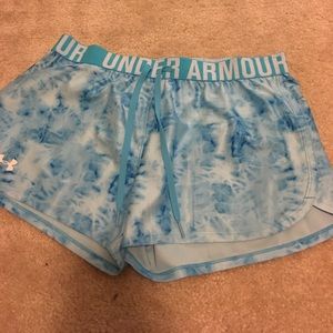 blue tye dye under armour shorts