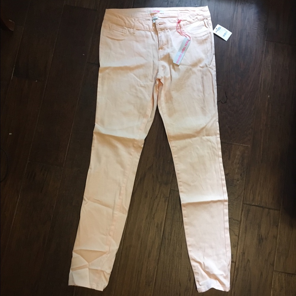 Light pink skinny jeans