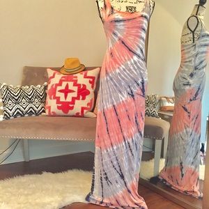 Tie dye maxi dress
