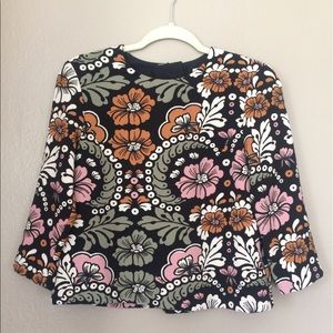 H&M 1960's Mod Floral Crop Top Size 4 // Small