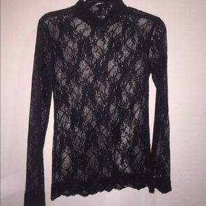Long sleeve lace turtleneck