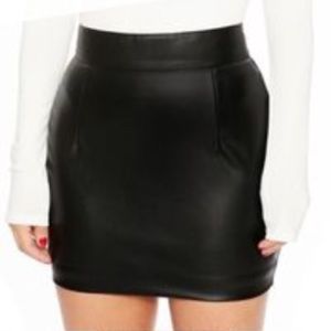 Black leather skirt