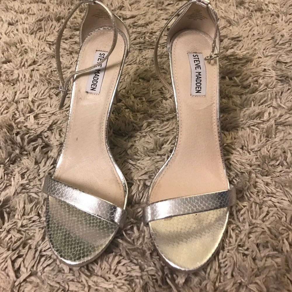 Silver Steve Madden Stecy Heels