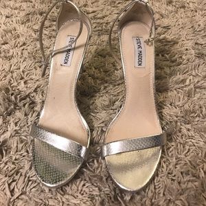 Silver Steve Madden Stecy Heels