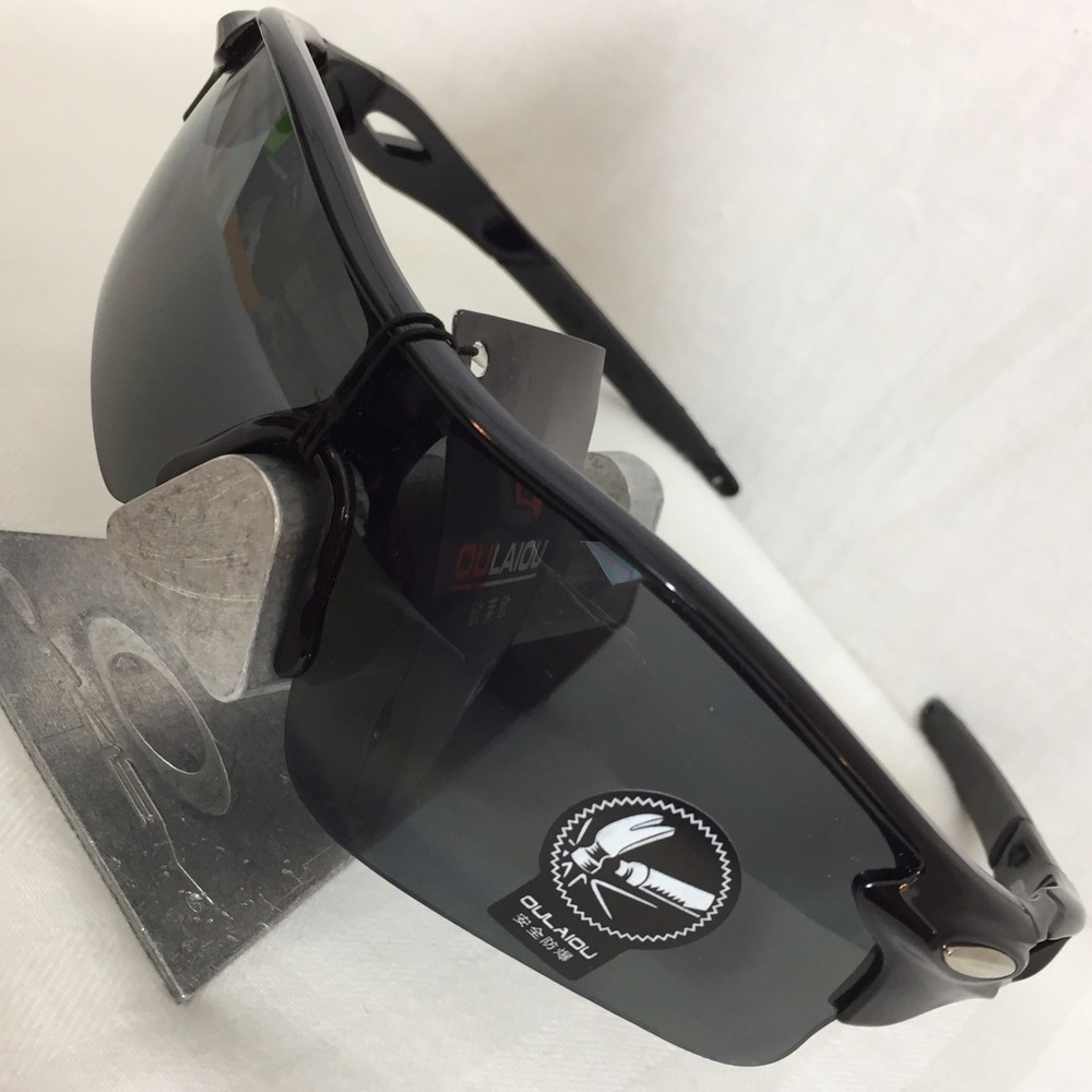 Mens Shatterproof Black Sport Sunglasses