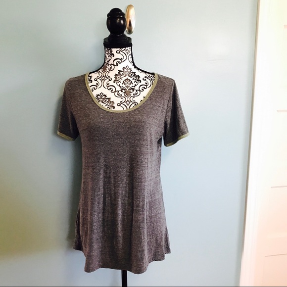 LuLaRoe Tops - Lularoe Heathered Grey and Green Classic Tee