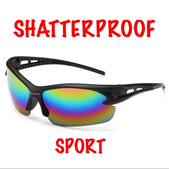 Shatterproof Black Sunglasses with Colorful Lenses - Picture 6 of 7