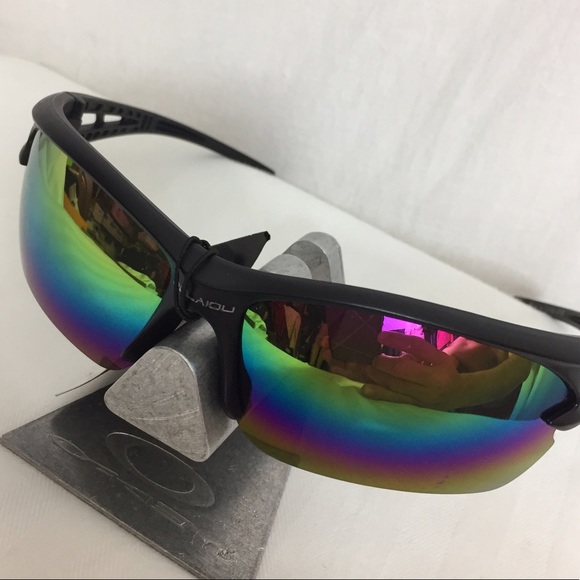 Shatterproof Black Sunglasses with Colorful Lenses - Picture 1 of 7