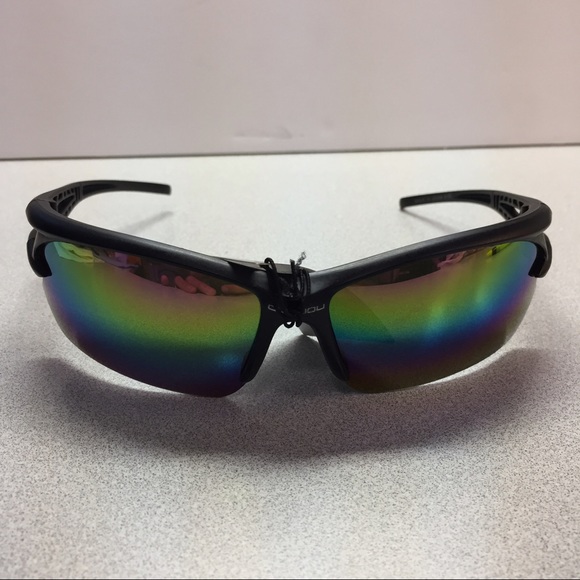 Shatterproof Black Sunglasses with Colorful Lenses - Picture 2 of 7