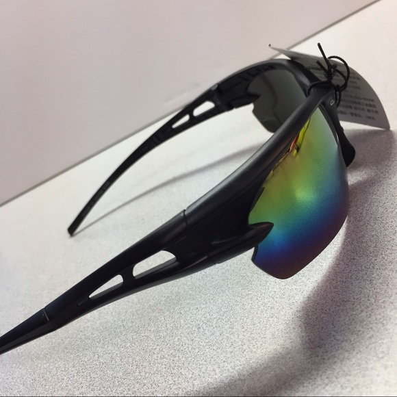 Shatterproof Black Sunglasses with Colorful Lenses - Picture 3 of 7