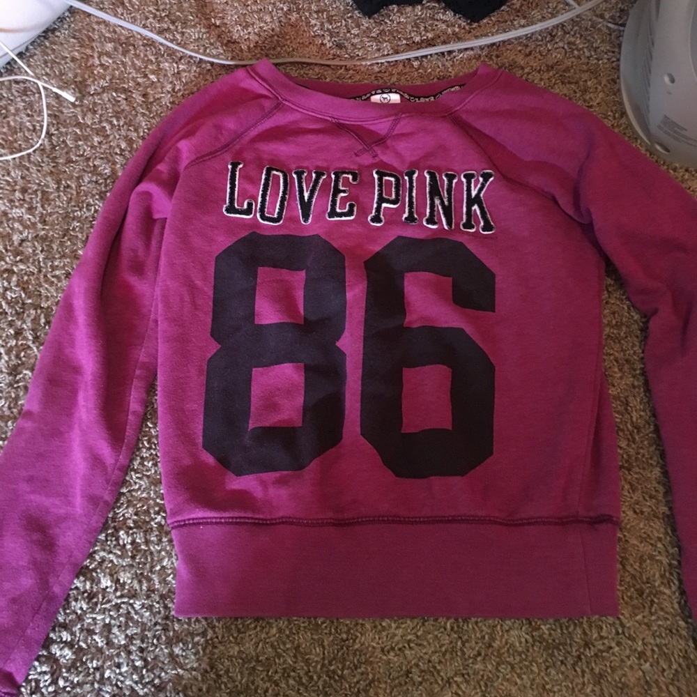 Victoria secret purple sweat shirt