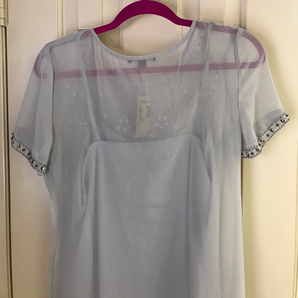 NWT American Eagle light gray beaded dress sz 8 - Picture 3 of 4