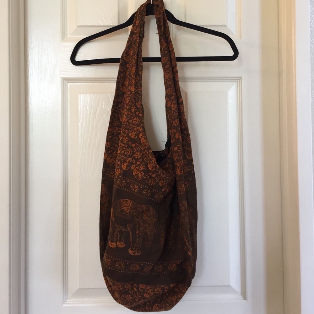 Elephant print hobo bag