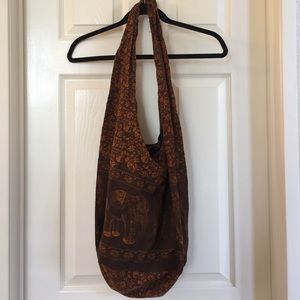 Elephant print hobo bag