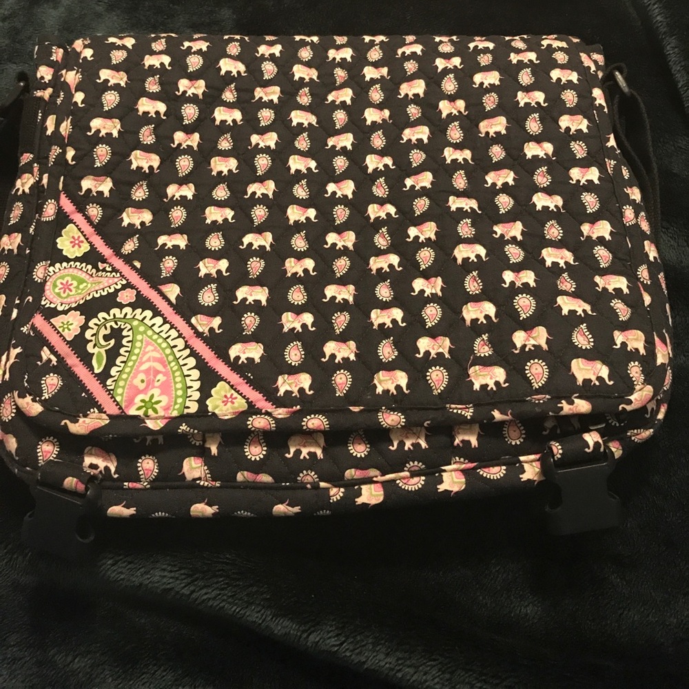 Vera Bradley Retired Pink Elephants Laptop Bag