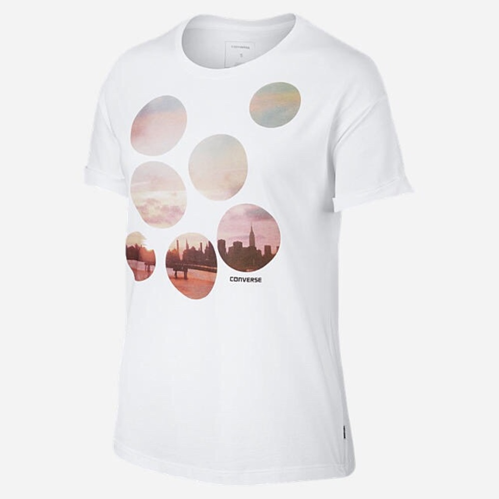CONVERSE PHOTO DOT EASY CREW WHITE SHIRT