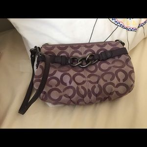 Lavender Coach medium wristlet