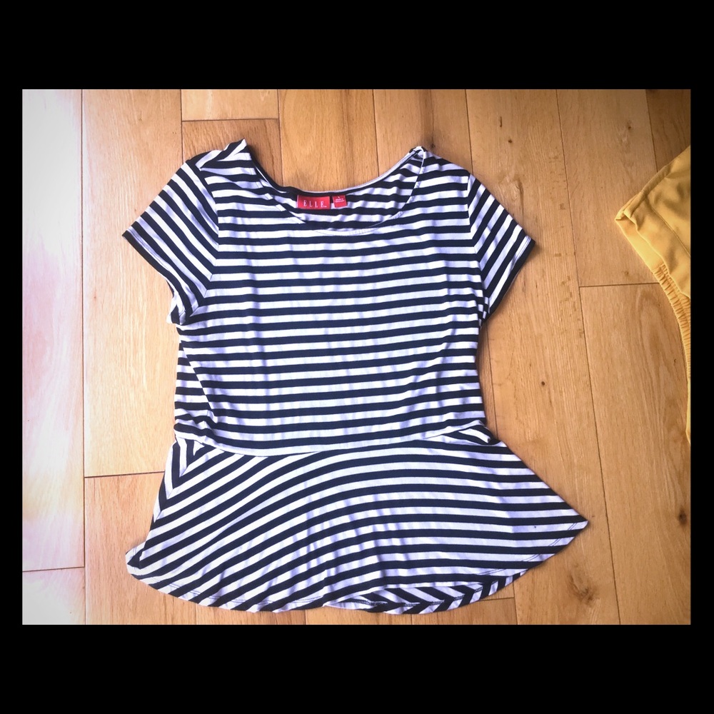 Cute peplum striped top
