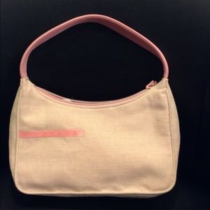 Prada pochette canvas handbag