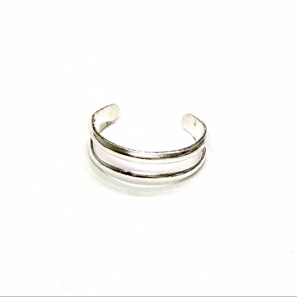 Silver Adjustable Double Band Toe Ring