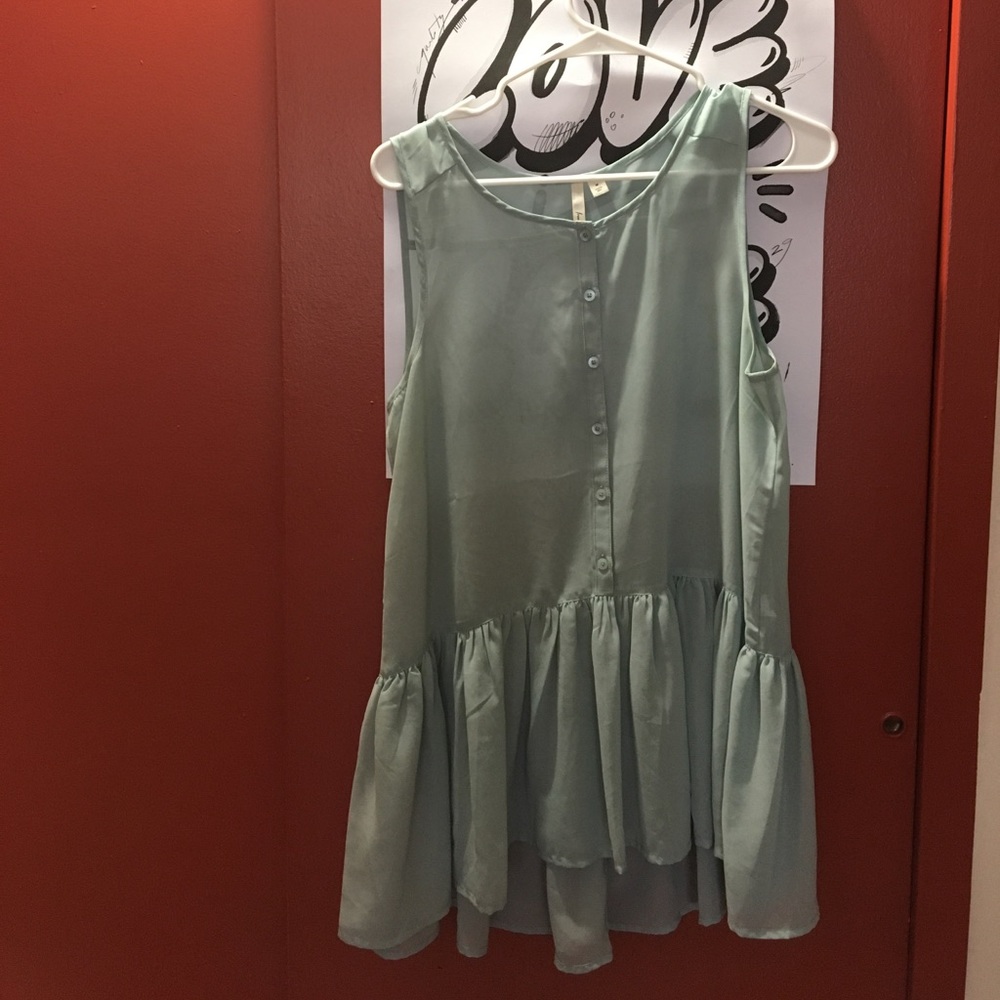 Sea blue long tunic. Nordstrom. Tank top