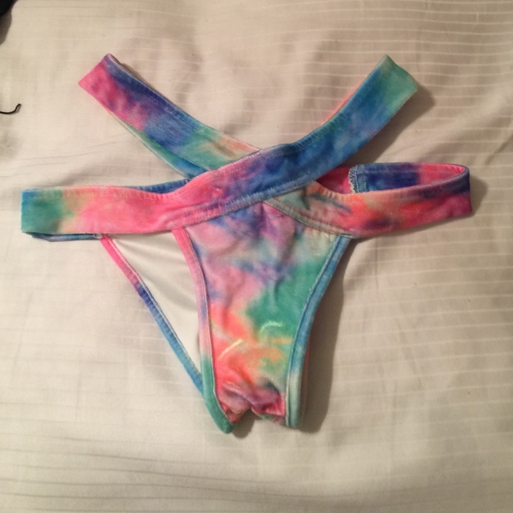 Tie dye velvet shorts