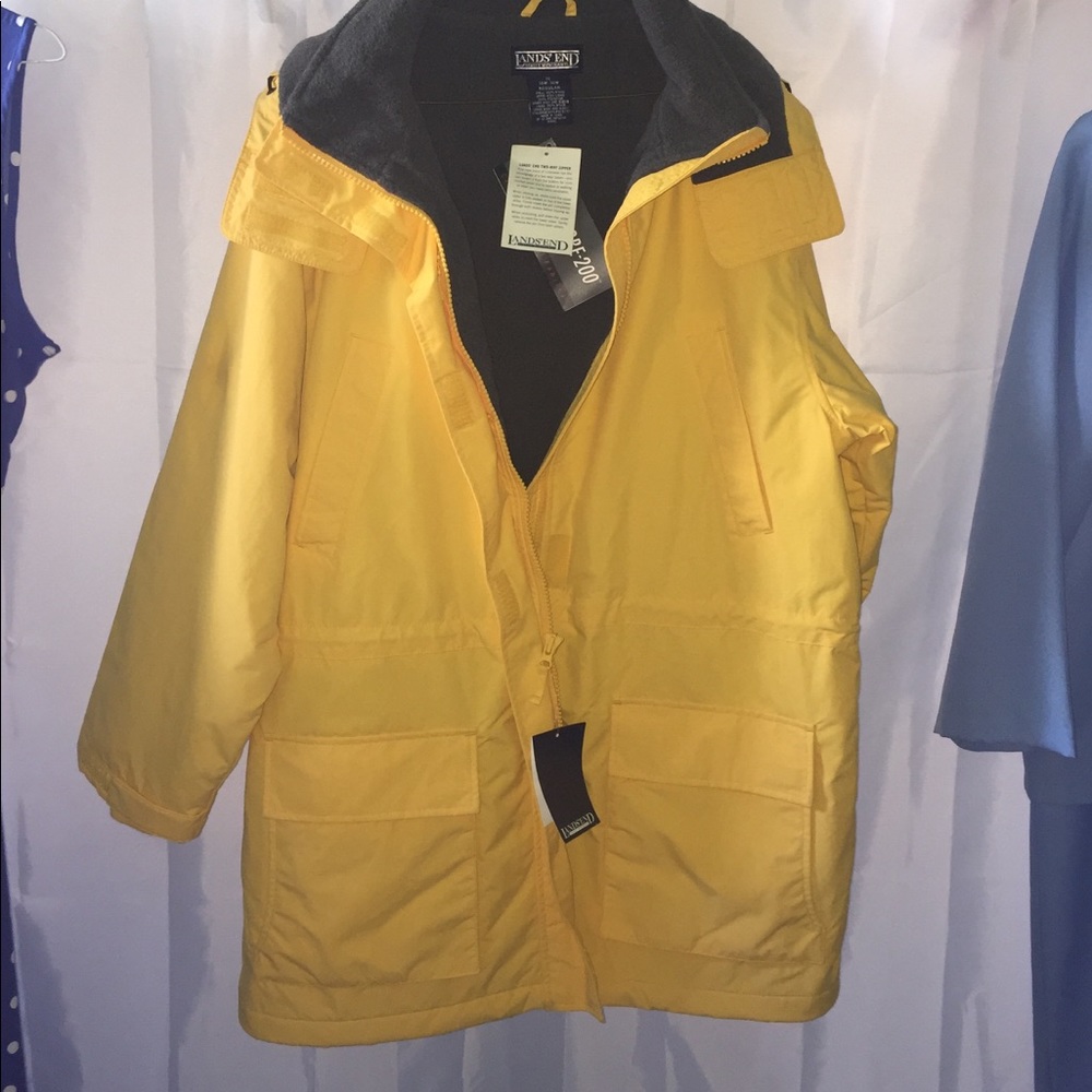 NWT Yellow Lands End Coat