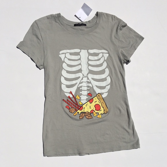 Wildfox Tops - Wildfox Skeleton/Rib cage w/ Food Shirt