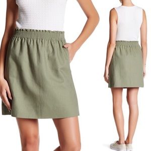 SALE! J Crew Linen Sidewalk Skirt Olive Green