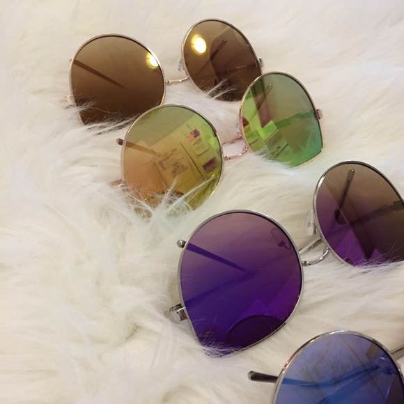 Lemon Lime Mirrored Oversized Cat Eye Sunglasses - Picture 3 of 8