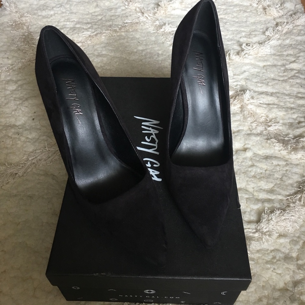 Nasty Gal Black Suede Pump