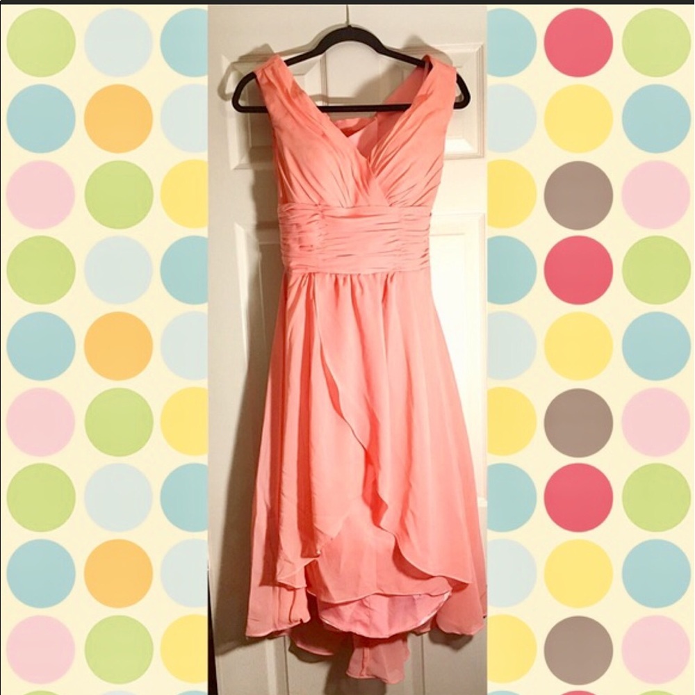 Gorgeous peach pink bridal bridesmaid dress small