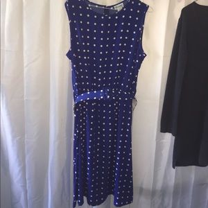 Blue and White Polka Dot Dress