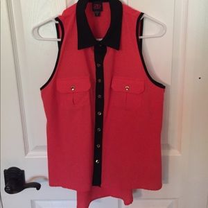 2B bebe Coral Button Up Blouse