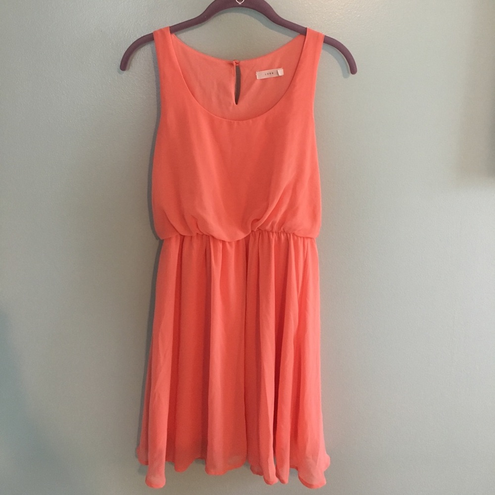 Coral lush summer dress