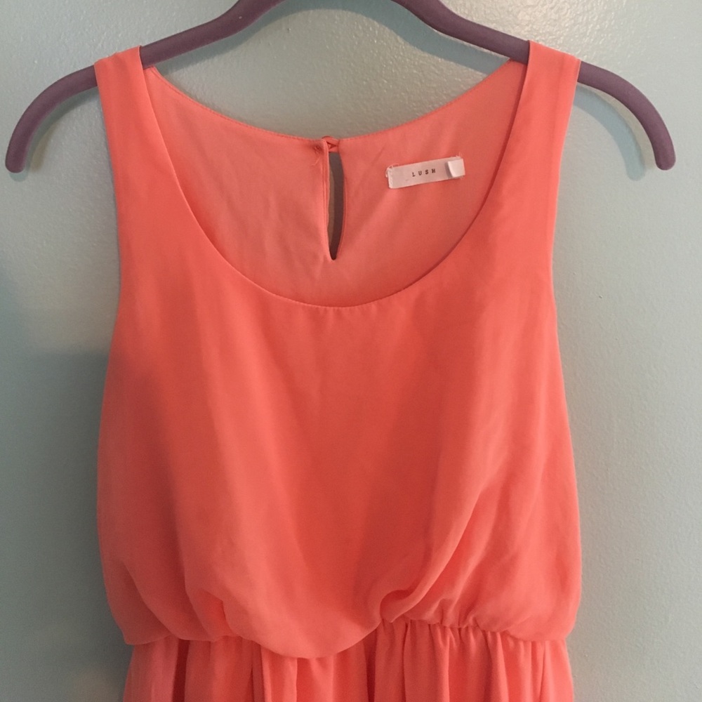 Coral lush summer dress - Picture 2 of 2