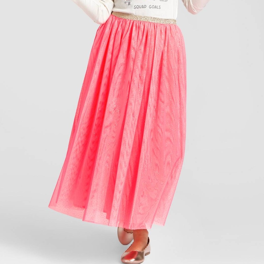 New tulle glitter maxi skirt