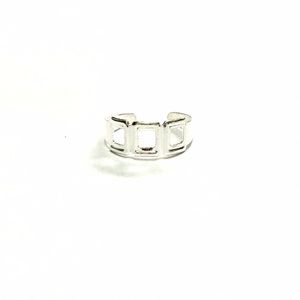 Adjustable Silver Square Design Toe Ring