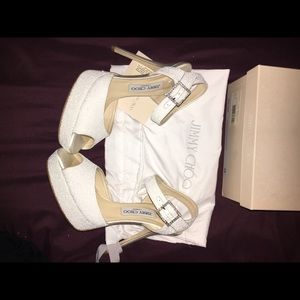 White glitter size 39 jimmy choo Linda sandal