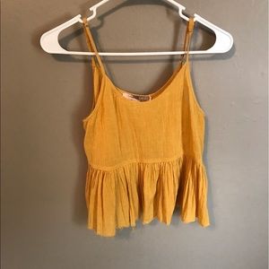 Yellow babydoll crop top