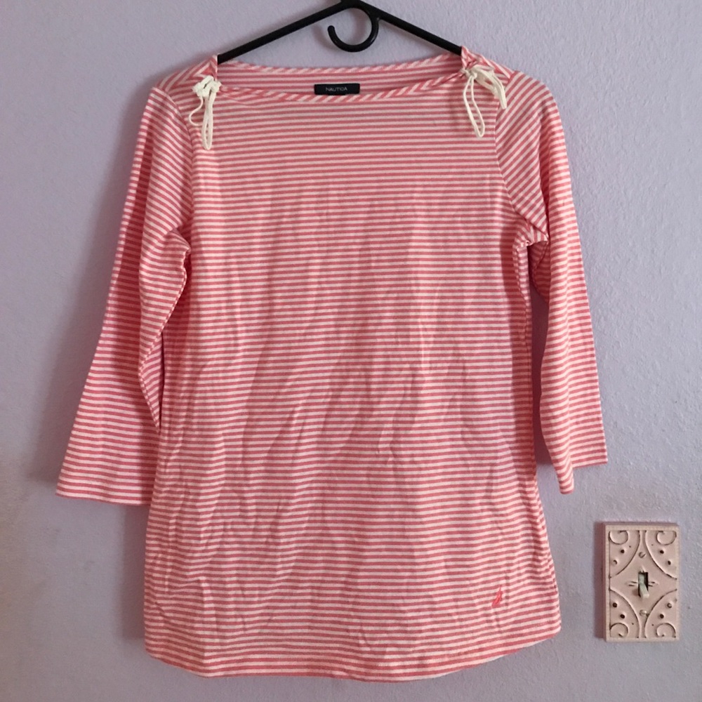 Pink and White Quarter Sleeve Shirt